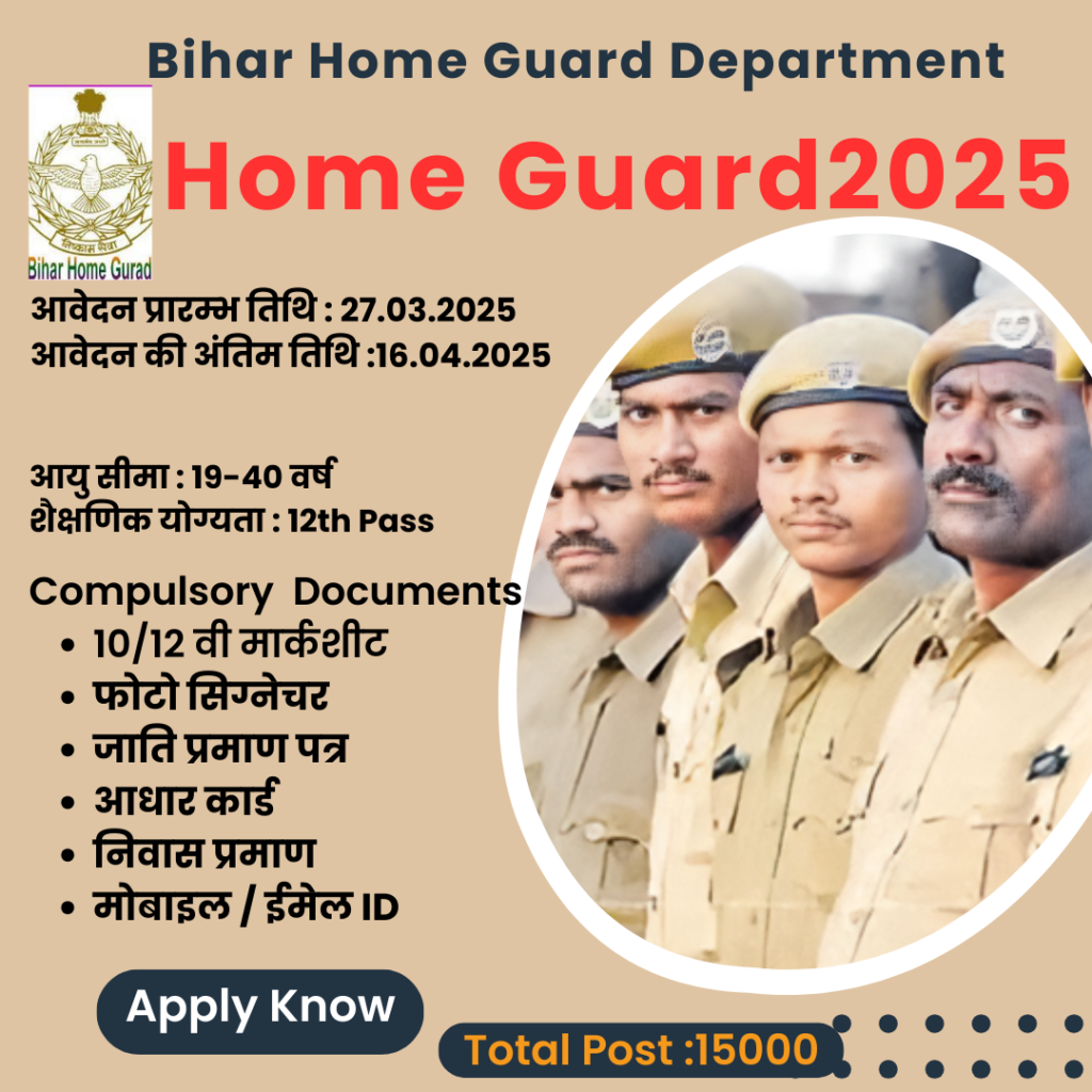 Bihar home guard 2025 Bharti